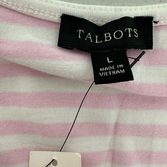 Talbots Pink White Large Round Neck Tank - Picture 4 of 5